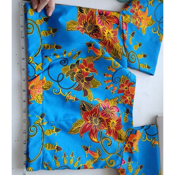VeroEx Handmade Floral Cropped Blouse Womens 8 African Vibrant Maximalist Bold - Picture 11 of 13